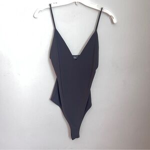 ANGL Elegant Black Bodysuit Garment Size Small EUC